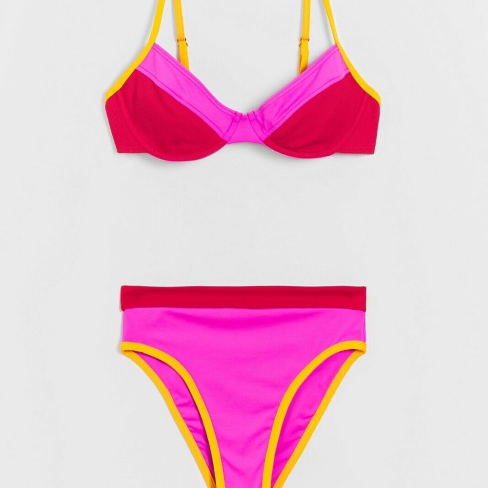 Small Anthropologie Space Missy Colorblocked Bikini Set
